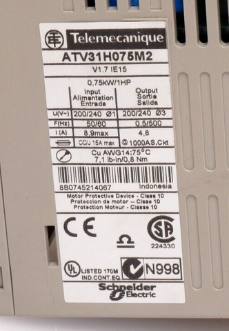 SCHNEIDER ELECTRIC  ATV31H075M2