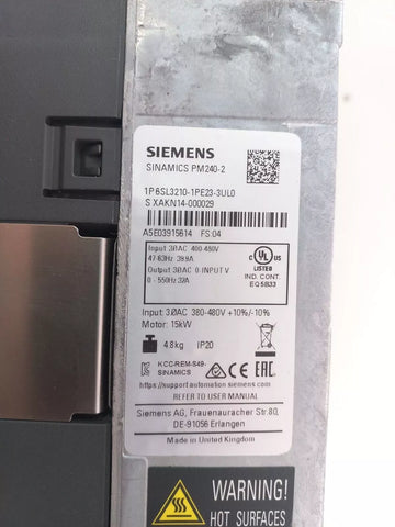 SIEMENS 6SL3210-1PE23-3UL0