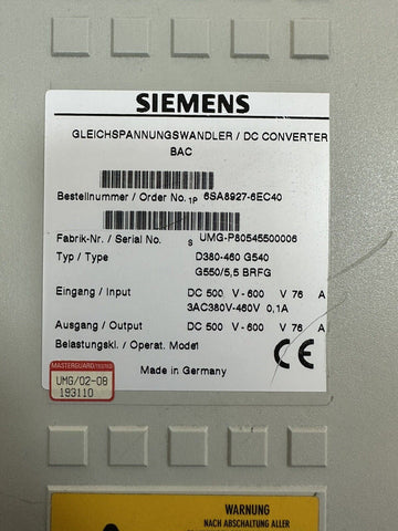 Siemens 6SA8927-6EC40