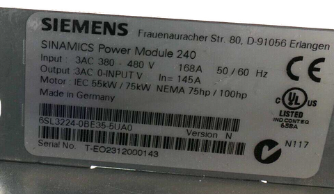 Siemens 6SL3224-0BE35-5UA0