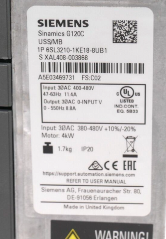 Siemens 6SL3210-1KE18-8UB1