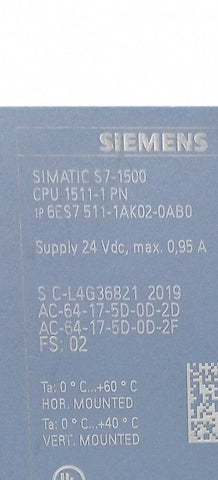 SIEMENS 6ES7 511-1AK02-0AB0