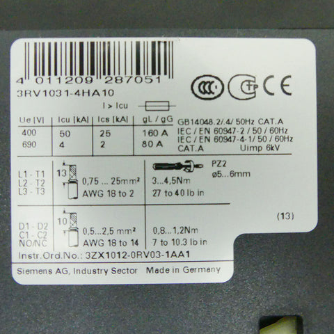 SIEMENS 3RV1031-4HA10