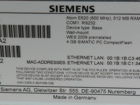 SIEMENS 6ES7647-8AA60-1AA2