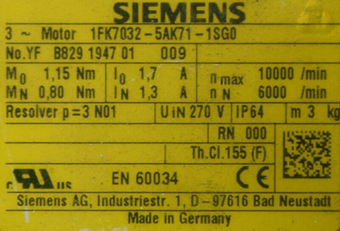 SIEMENS 1FK7032-5AK71-1SG0