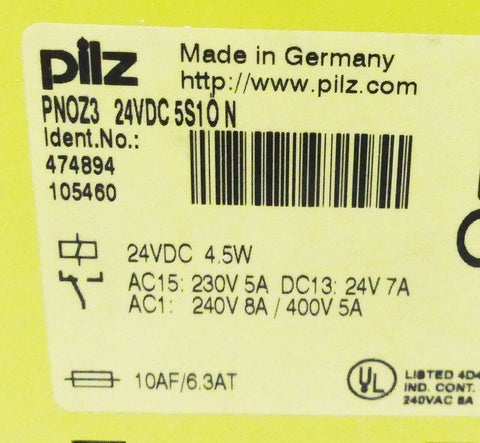 PILZ PNOZ 3 24V DC 5S1O