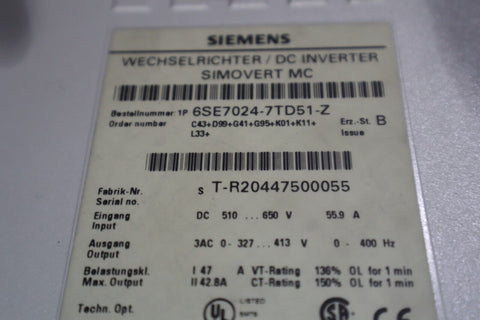 SIEMENS 6SE7024-7TD51-Z