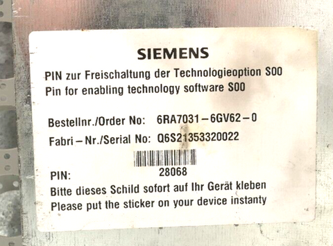 Siemens 6RA7031-6GV62-0