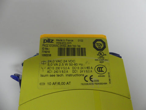 PILZ PNOZ-X3-24VAC-24VDC-3N/O-1N/C-1SO