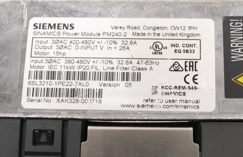 Siemens 6SL3210-1PE22-7AL0