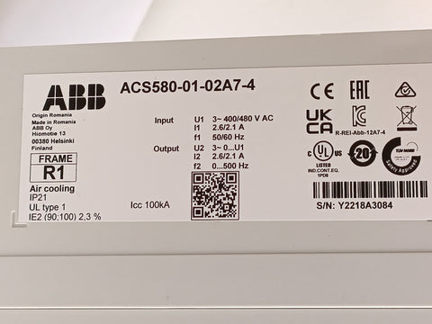 ABB ACS580-01-02A7-4+J400+N2901