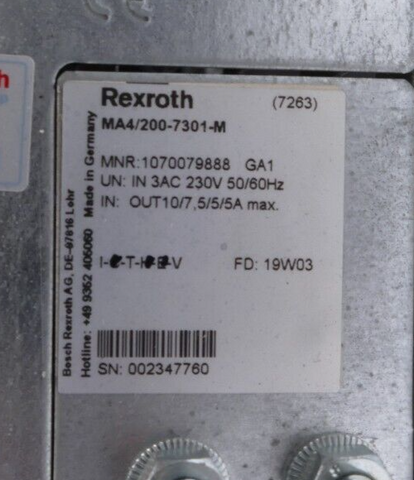 BOSCH REXROTH MA4/200-7301-M