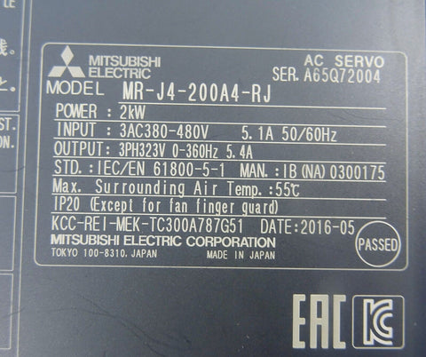 Mitsubishi Electric MR-J4-200A4-RJ