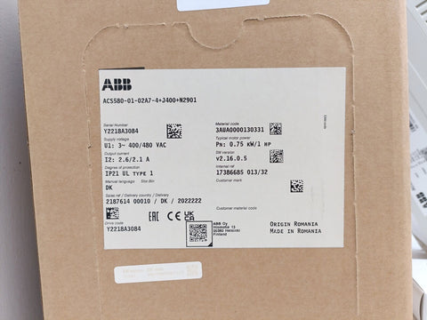 ABB ACS580-01-02A7-4+J400+N2901