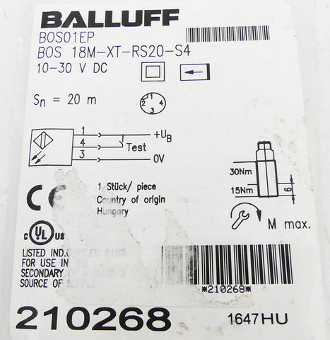 BALLUFF BOS 18M-XT-RS20-S4