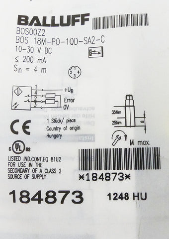 BALLUFF BOS18M-PO-1QD-SA2-C