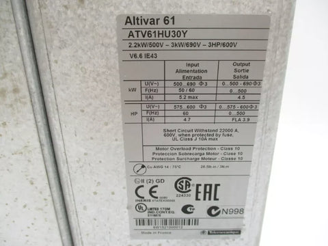 SCHNEIDER ELECTRIC ATV61HU30Y