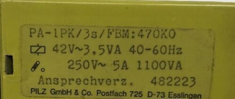 PILZ  PA-1PK/3S/FBM:470K0