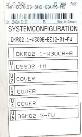 INDRAMAT  DKR02.1-W300B-BE12-01-FW