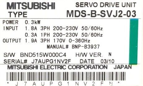 MITSUBISHI ELECTRIC MDS-B-SVJ2-03