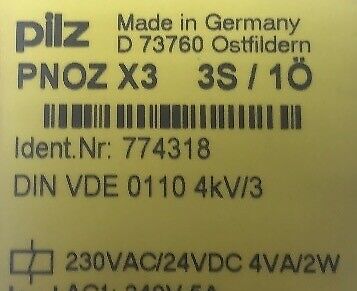 PILZ PNOZ 1 24VDC 3S/1Ö