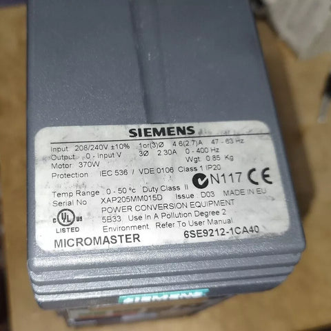 SIEMENS 6SE9 212-1CA40