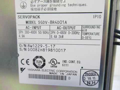 YASKAWA SGDV-8R4D01A