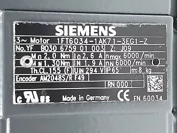 Siemens 1FT6034-1AK71-3EG1-Z