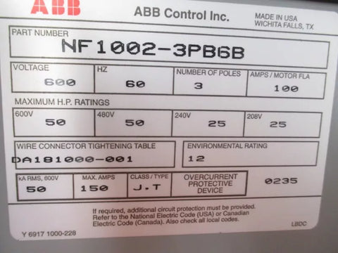 ABB NF1002-3PB6B