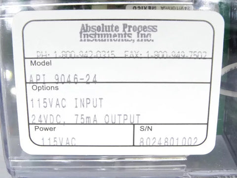 ABSOLUTE PROCESS INSTRUMENTS API 9046-24