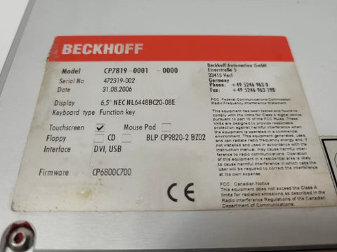 BECKHOFF  CP7819-0001-0000