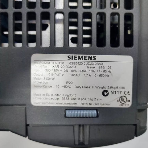 SIEMENS 6SE6420-2UD23-0BA0