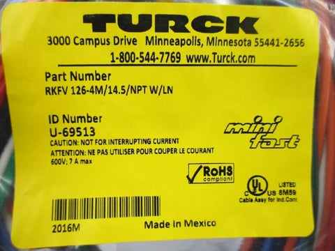 TURCK RKFV126-4M/14.5/NPTW/LN