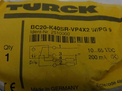 TURCK BC20-K40SR-VP4X2 W/PG9