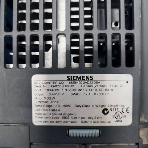 SIEMENS 6SE6420-2AD23-0BA1