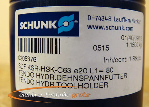 SCHUNK SDF KSR-HSK-C63 Ø20 L1 = 80