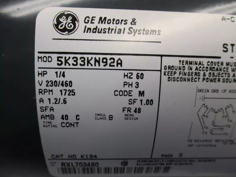 GENERAL ELECTRIC 5K33KN92A