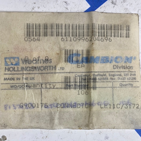 CAMBION WEARNES HOLLINGSWORTH LTD Q900175 CONNECTOR LE11C/3172