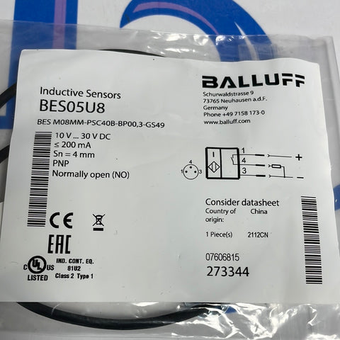 BALLUFF BES M08MM-PSC40B-BP00,3-GS49