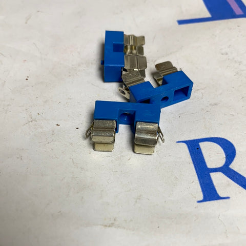 BLUE HORIZONTAL FUSE HOLDER SOLDER TERMINALS.