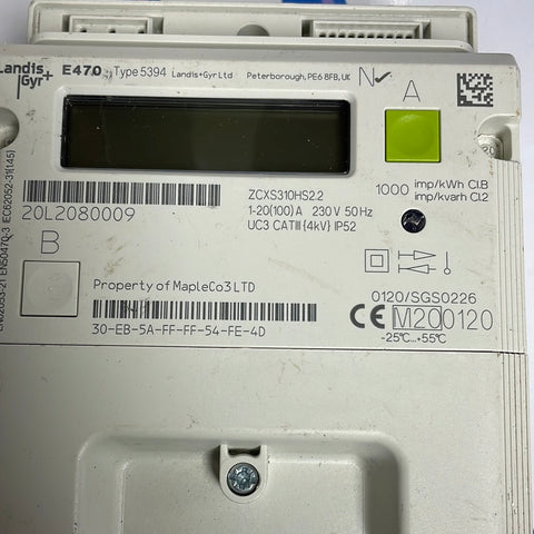 Taking a manual meter reading from a Landis+Gyr E470 smart meter