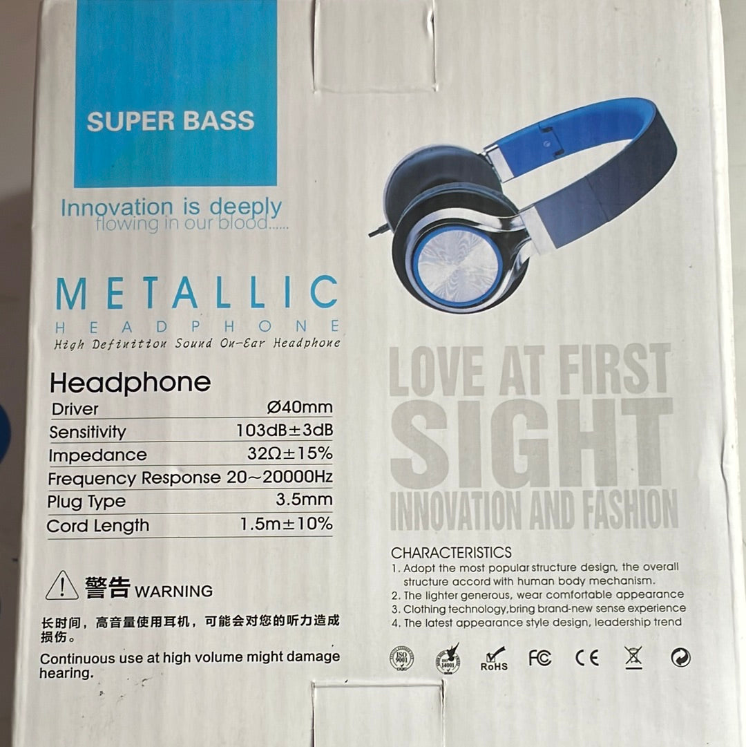 Super Brass Metallic head phone MS200