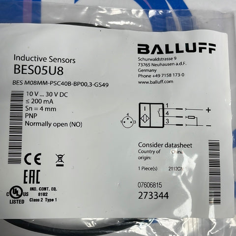 BALLUFF BES M08MM-PSC40B-BP00,3-GS49