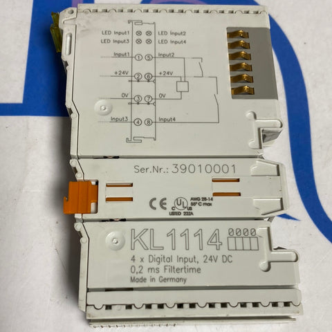 Beckhoff KL1114 | 4x Digitales Eingangsmodul 24VDC 0,2 Ms Filtertime Reparaturservice