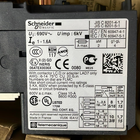 SCHNEIDER ELECTRIC 06ATEX0036X