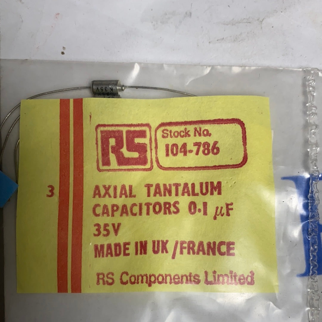 RS axial tantalum capacitors 0.1uf 35v 