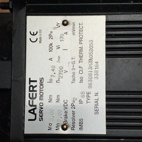 LAFERT SERVO MOTORS TYPE  B630813M3A052053