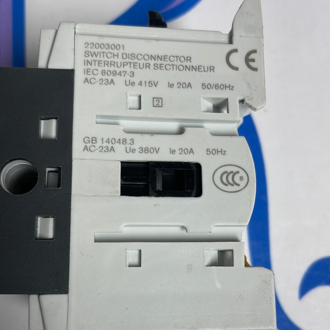 IEC 60947-3 GB 14048.3 AC-23A  Ue 380V  Le 20A   50/60Hz