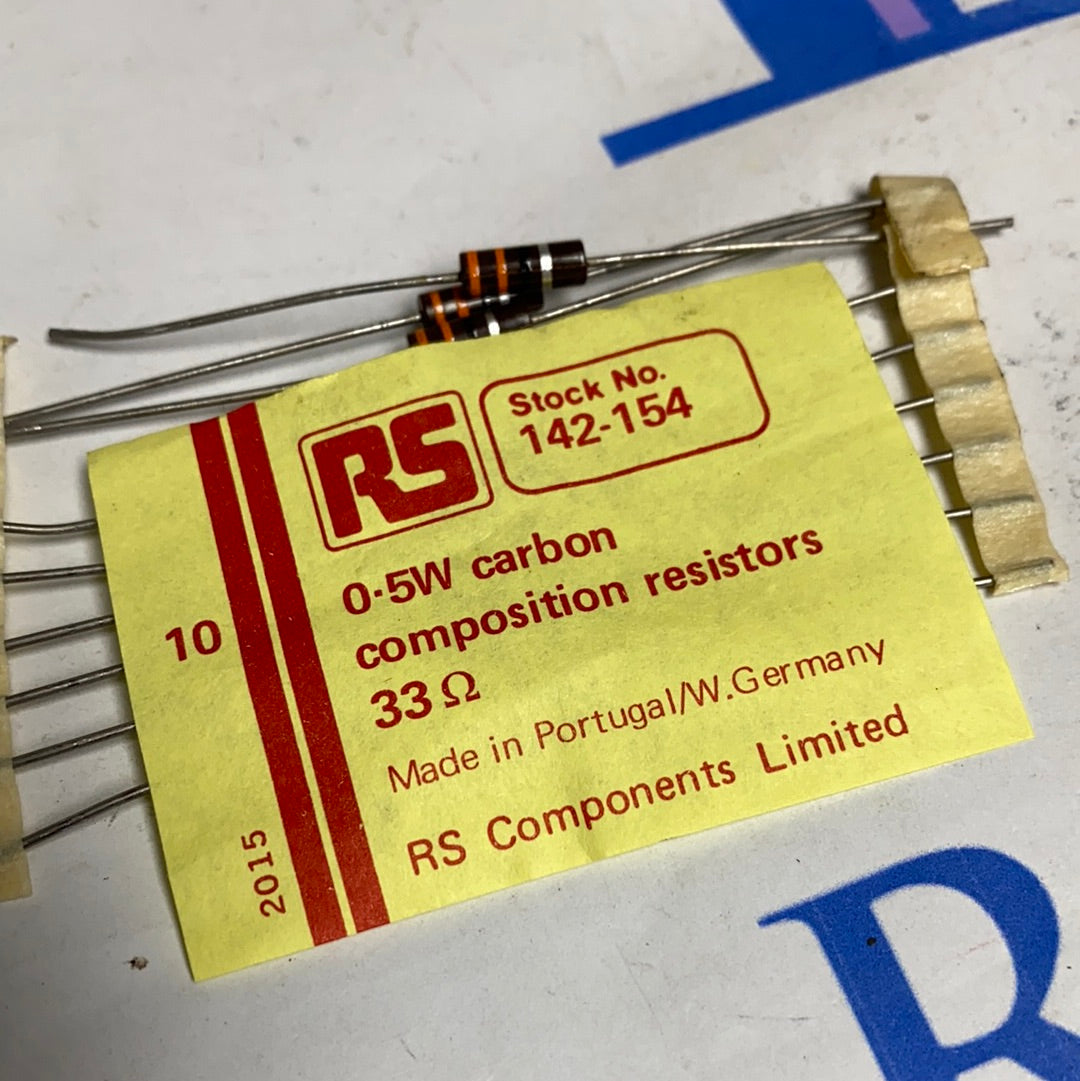 RS 0.5W carbon composition resistors 33ohm
