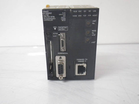 Omron CJ1M-CPU12ETN | Cpu 10k Steps Program 32k Words Data Memory, 320 I/o Max, Serial Plc Link, Ethernet Port (100base-tx) Repair Service